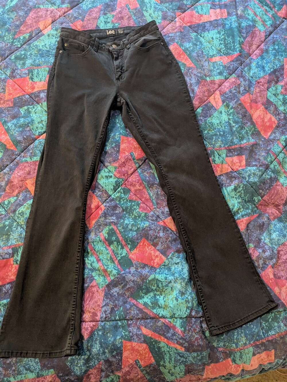 Lee Jeans Women Size 10M Black Regular Boot cut Midrise Goth 90's Vintage Good